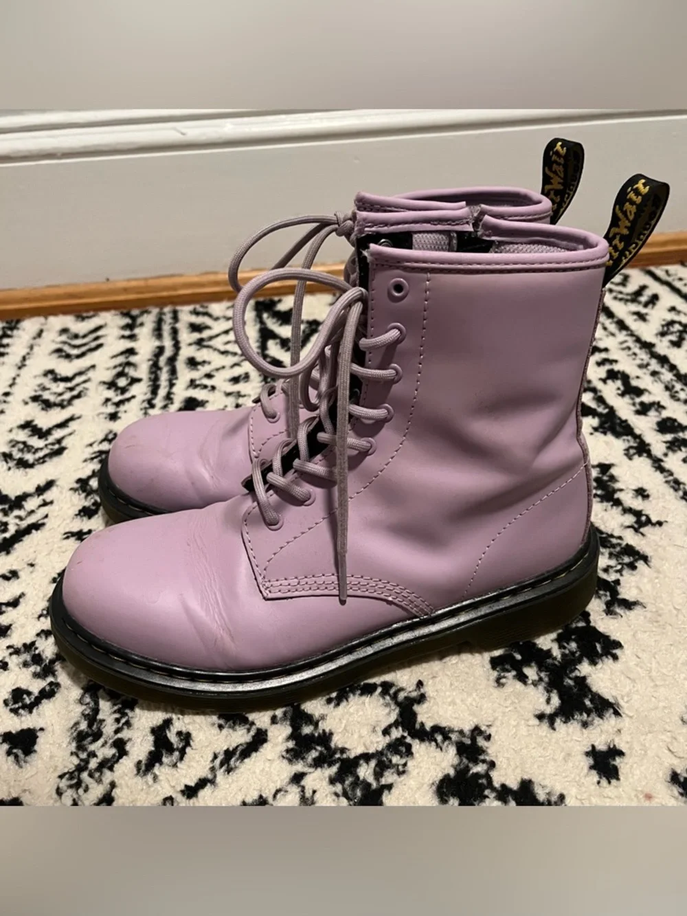 Dr. Martens Youth Size 5 Purple Lace-Up Combat Boots